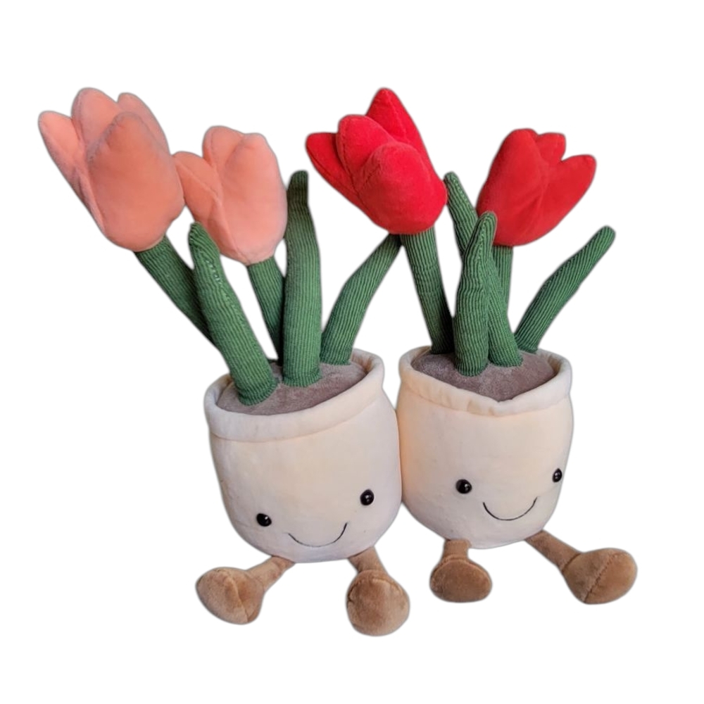 Tulip Plush Toy Set - Red and Pink
